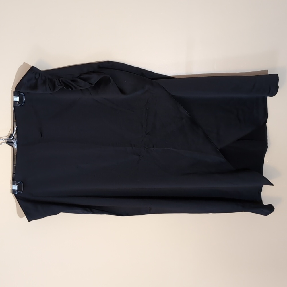Joe Fresh| NWT Black Midi Skirt Back Zippered Front Slit and Side Hip Ruffle